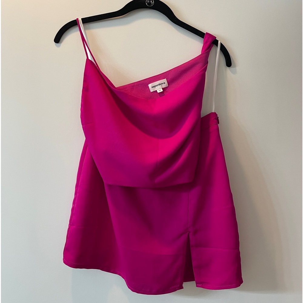 Revolve Super Down Pink Skirt Set